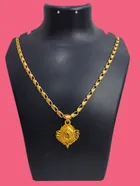 Alloy Gold Plated Pendant with Chain for Men & Women (Gold)