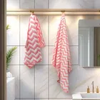 Safina Hand & Bath Towel Set Pack of 2 Chevron Pink