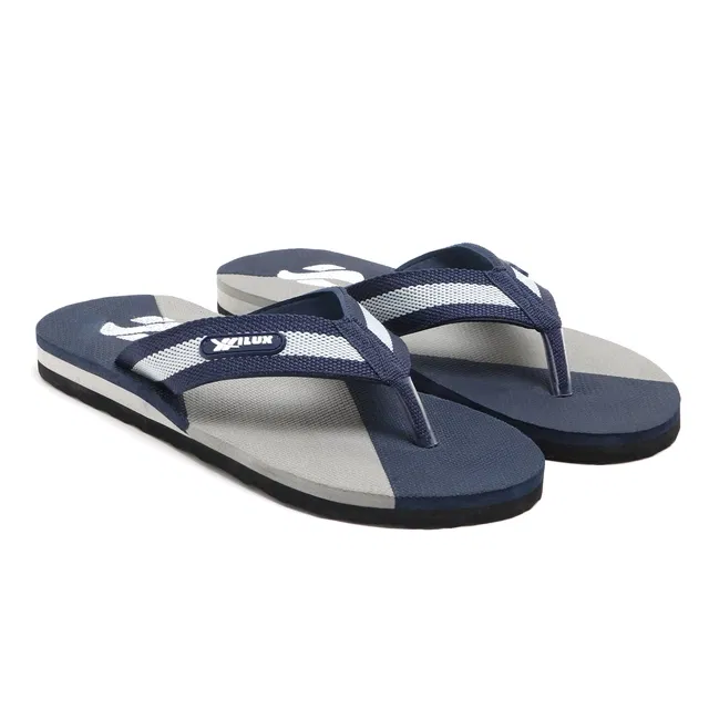 Solid Flip-flops for Men (Navy Blue, 10)
