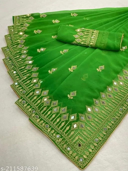 Beautiful Saree for Women (Green)