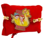 Wooden Rakhi with Greeting Card & Roli Chawal 