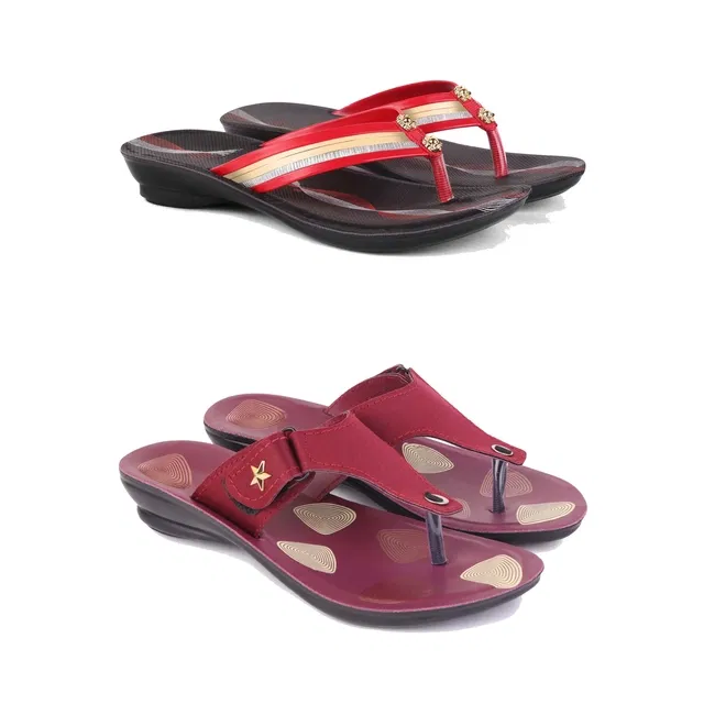 Flats for Women (Multicolor, 6) (Set of 2)
