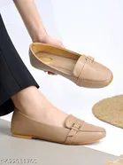 Solid Synthetic Ballerinas for Women 