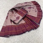 Litchi Silk Zari Embroidered Saree for Women, Lavender 