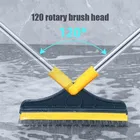 Enmora 2 in 1 Floor Cleaning Brush with Wiper with Long Handle 120°Handle Fiber Brush with Holder 