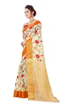 Cotton Linen Printed Saree for Women 