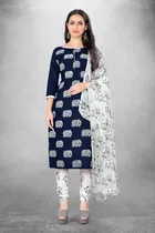 Cotton Slub Unstitched Dress Material for Women 