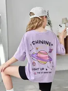 Round Neck Printed T-Shirt for Girls 