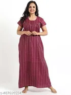 Satin Soft & Attractive Nightdress for Women & Girls , Maroon 