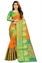 Trendy Banarasi Saree with Blouse Piece For Women 