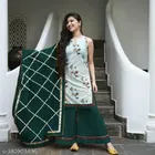Rayon Embroidered Kurta with Pant & Dupatta for Women 