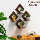 Wooden four Layer Wall Shelves For Home, Brown