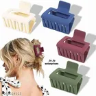 Plastic Hair Clutcher for Women & Girls (Multicolor, Pack of 4)