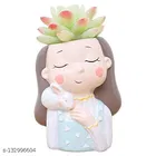 Terracotta Decorative Cute Girl Plant Holder for Home Decor 