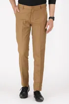 Slim fit Trousers for Men (Khakhi, 40)