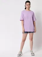 Cotton Solid Oversized T-Shirt for Women 