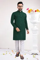 Cotton Blend Sequin Kurta for Men 