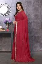 Lycra Solid Saree for Women 