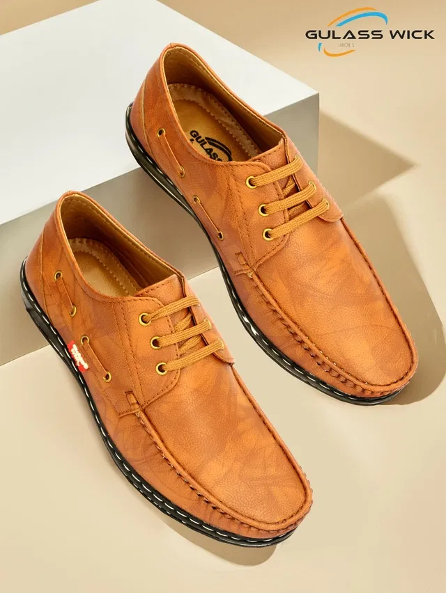 Derby Casual Shoes for Men (Tan, 7)
