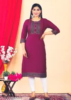 Rayon Solid Kurti for Women 
