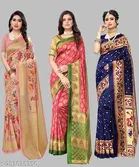 Art Silk Saree for Women, Pack of 3 