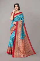 Yashika Women Art Silk Casual Sarees With Unstitched Blouse Piece 