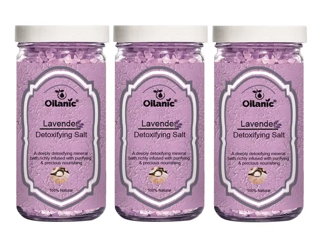 Oilanic Detoxifying Lavender Bath Salt Crystal (200 g, Pack of 3)