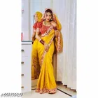 Chinnon Embroidered Saree For Women, Yellow