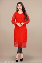 Net Kurti for Women,  Orange  