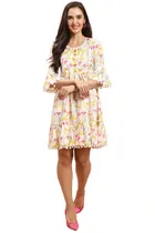 Cambric Cotton Printed Western Dress for Women 