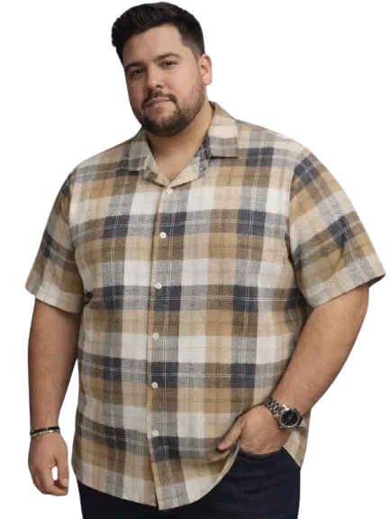 Cotton Blend Printed Shirt for Men, Maroon (4XL)