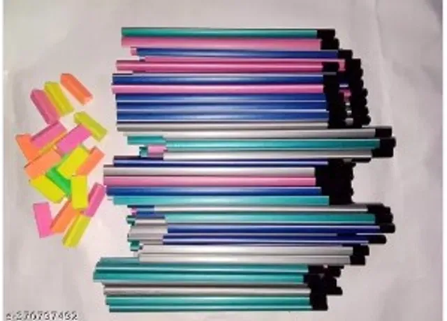 Posshe Writing Pencils (100 Pcs) with 10 Pcs Erasers (Multicolor, Set of 2)