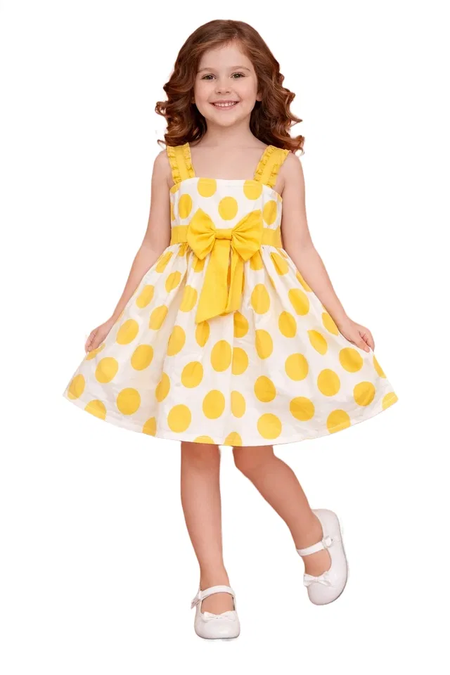 Printed Frock for Girls (Multicolor, 5-6 Years)