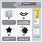 7th Happy Birthday Balloon Decoration Kit, Silver, Set of 1