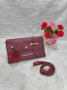 PU Sling Bag for Women (Maroon)