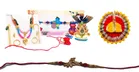 Synthetic 3 Pcs Rakhi with Ladoo Gopal Singar & Dress 