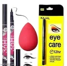 Eye Liner with Kajal & Makeup Blender (Multicolor, Set of 3)