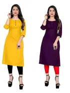 Crepe Solid Kurtis for Women 