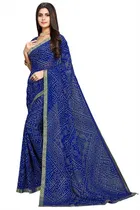 कानूड़ा फैंसी विमेंस जॉर्जेट फ्लावर प्रिंटेड साड़ी 