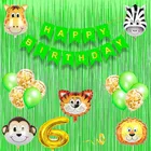 Jungle Theme 6th Birthday Decoration Kit for Kids 