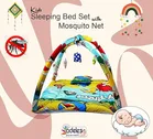 Cotton Bedding Mattress Set with Mosquito Net for Newborn Baby (Multicolor)