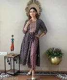 Rayon Printed Kurta with Pant for Women, Multicolor 