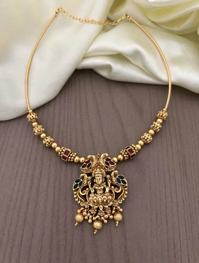 Gold Plated Jewellery Set for Women (Maroon, Free Size)