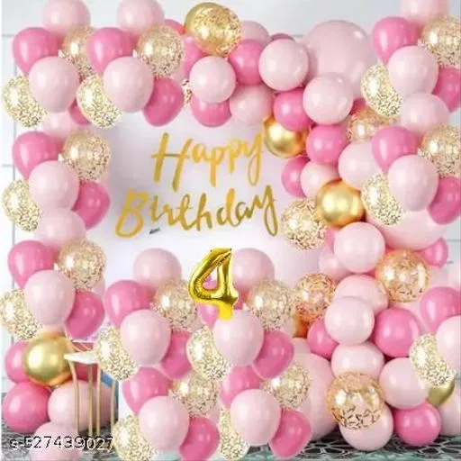 39 Pcs 4th Birthday Decoration kit, Multicolour, Set of 1