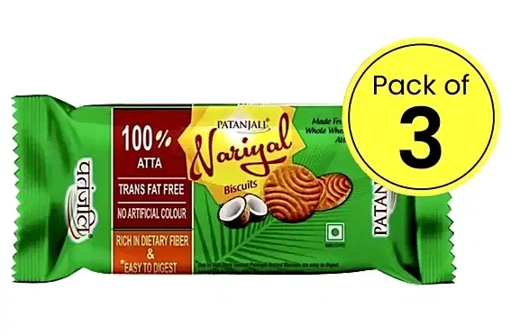 पतंजलि नारियल बिस्किट 3X68 g (सेट ऑफ़ 3)