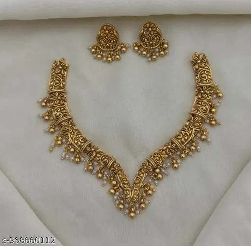 Brass Jewellery Set for Women (Gold, Free Size)