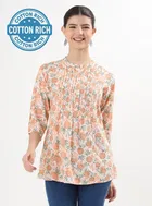 Womens Ethnic motif printed rayon short Kurti 