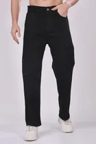 Denim Loose Fit Jeans for Men (Black, 30)