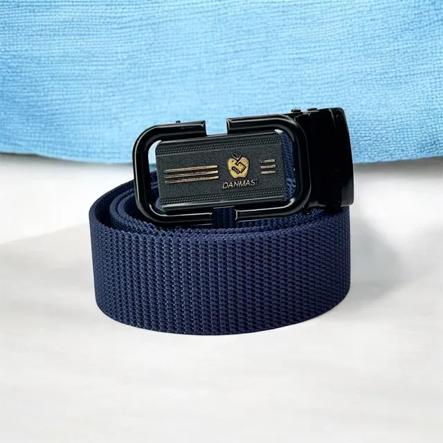 Casual Nylon Belt for Men (Navy Blue, Free Size)