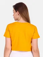 Round Neck Printed Crop Top for Women 